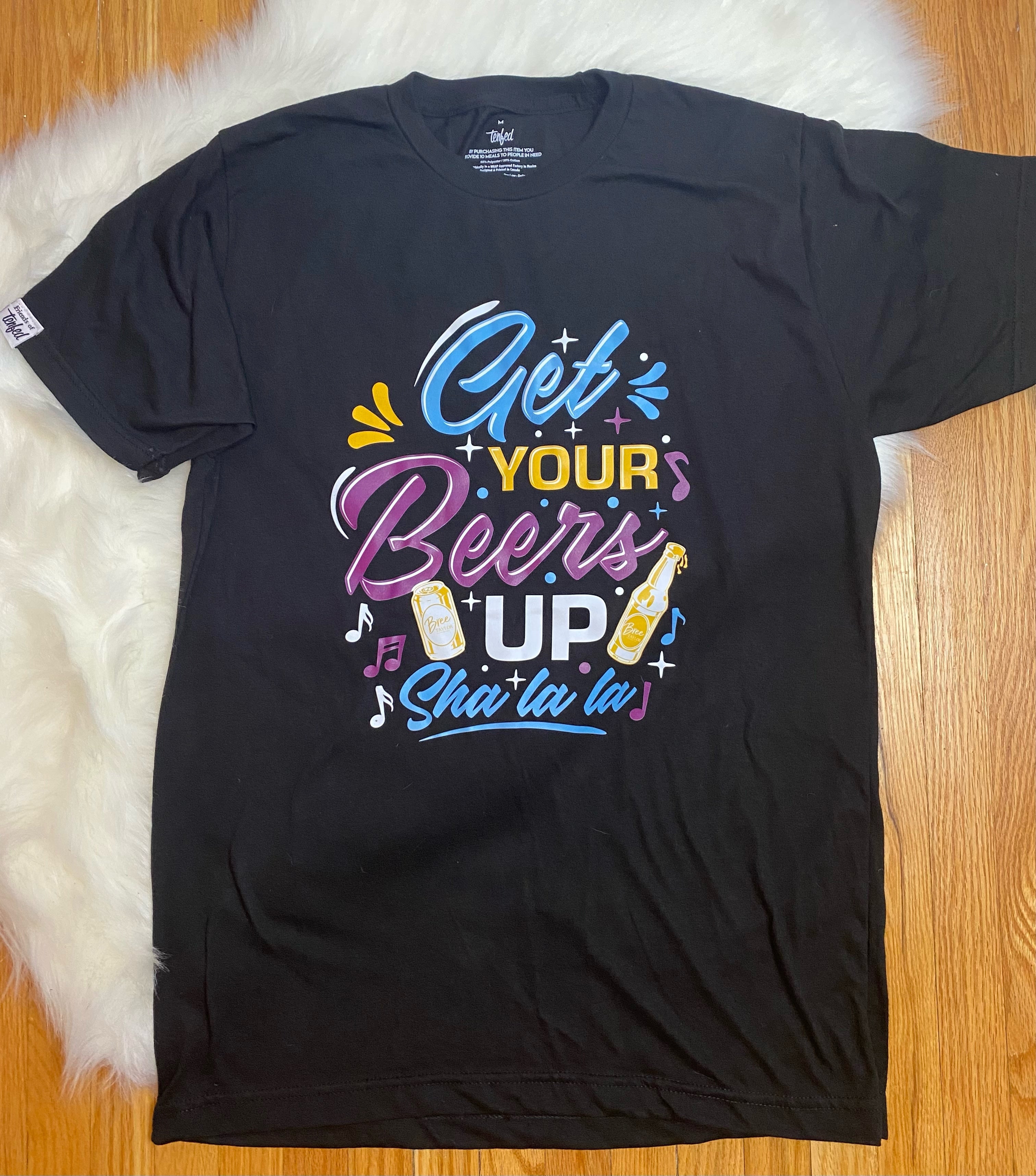 Get Your Beers Up T-Shirt - BLACK